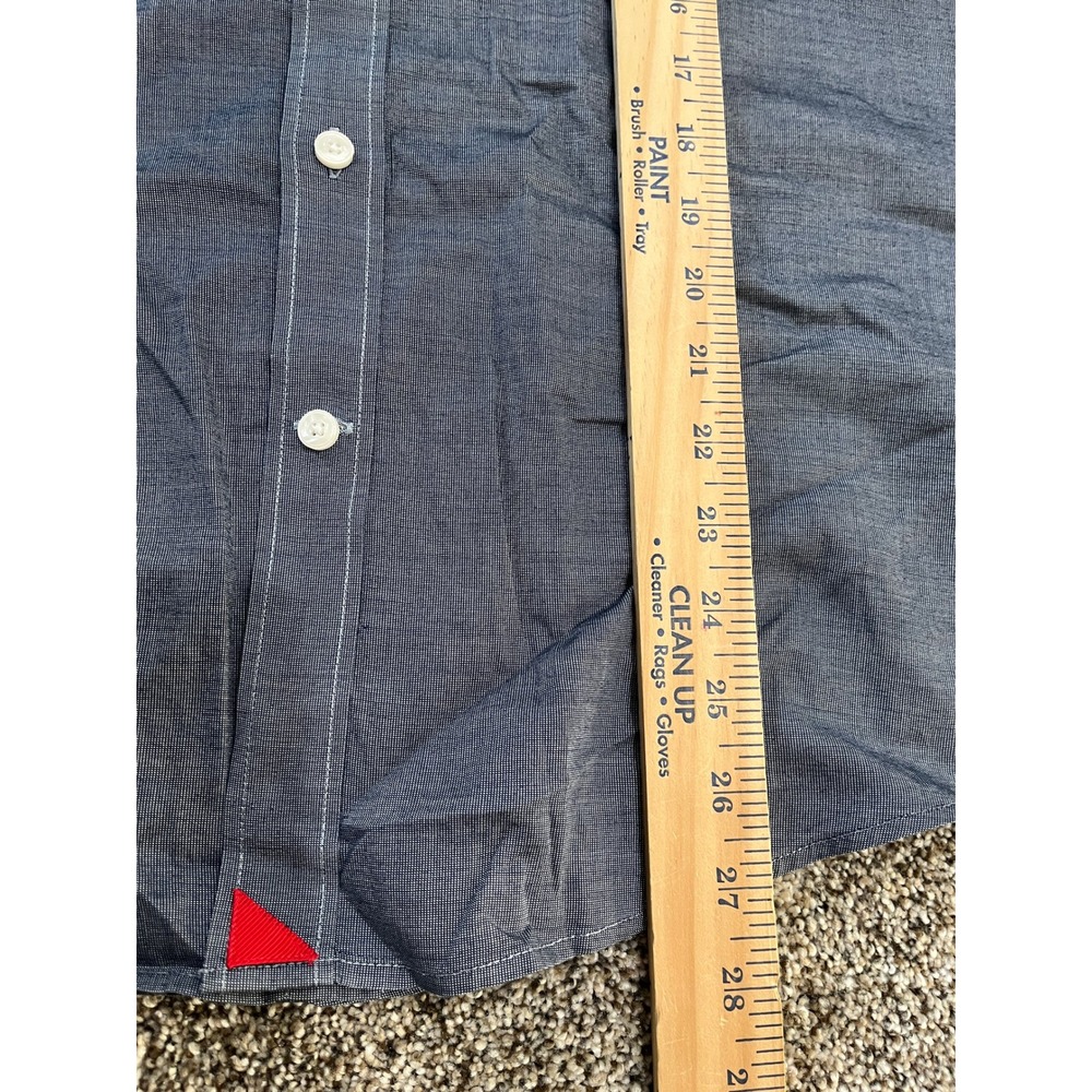 UNTUCKit Mens Slim Fit Long Sleeve Button Down Shirt Navy Blue Cotton Large - Picture 6 of 7